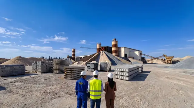 Équipe GEP sur le parc de l'usine de Jbel El Ouest, à Zaghouan